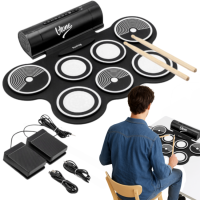 V-TONE RD7 PERKUSJA ELEKTRONICZNA ZWIJANA USB-C AUX 7 PADÓW PEDAŁY GŁOŚNIKI PAŁECZKI ZESTAW