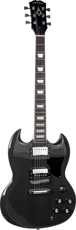 ARROW TWINCUT SG22 ABYSS BLACK ROSEWOOD/BLACK CZARNA GITARA ELEKTRYCZNA