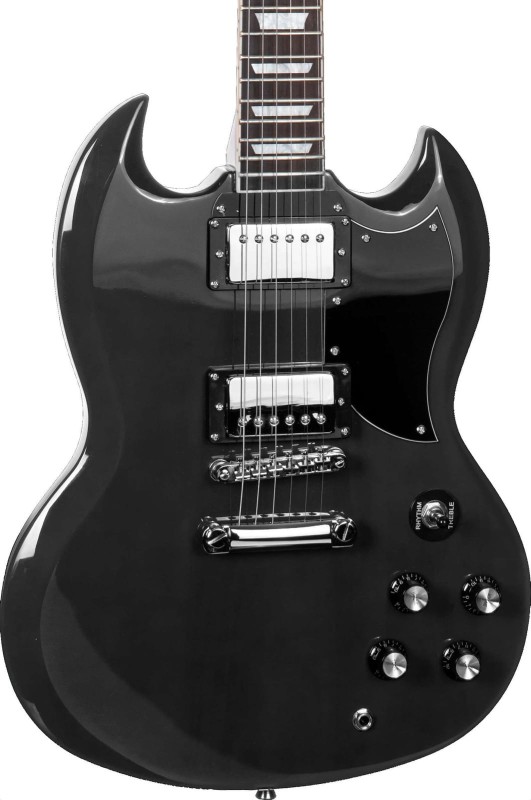 ARROW TWINCUT SG22 ABYSS BLACK ROSEWOOD/BLACK CZARNA GITARA ELEKTRYCZNA