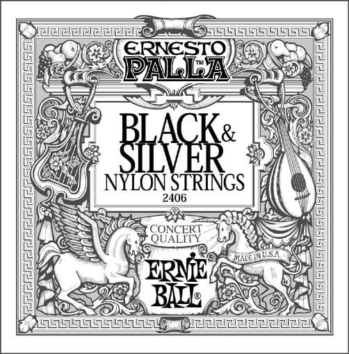 ERNIE BALL 2406 ERNESTO PALLA BLACK & SILVER CZARNE I SREBRNE NYLONOWE STRUNY DO GITARY KLASYCZNEJ
