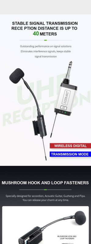 Bezprzewodowy system mikrofonowy do akordeonu Acemic Q2/AT-5