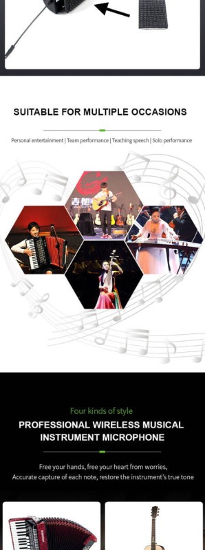 Bezprzewodowy system mikrofonowy do akordeonu Acemic Q2/AT-5