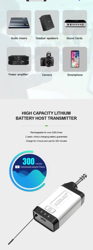 Bezprzewodowy system mikrofonowy do akordeonu Acemic Q2/AT-5