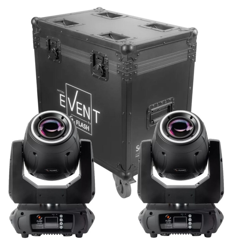 FLASH EVENT 2x MH-SOLO200 + CASE GŁOWA RUCHOMA 200W HEAD ZESTAW