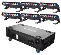 FLASH EVENT 6x LedBarACCU 920 IP WDMX AUV + CASE BELKA LED LISTWA AKUMULATOR ZESTAW
