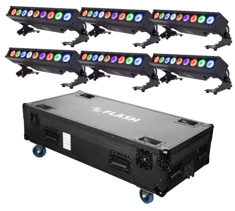 FLASH EVENT 6x LedBarACCU 920 IP WDMX AUV + CASE BELKA LED LISTWA AKUMULATOR ZESTAW