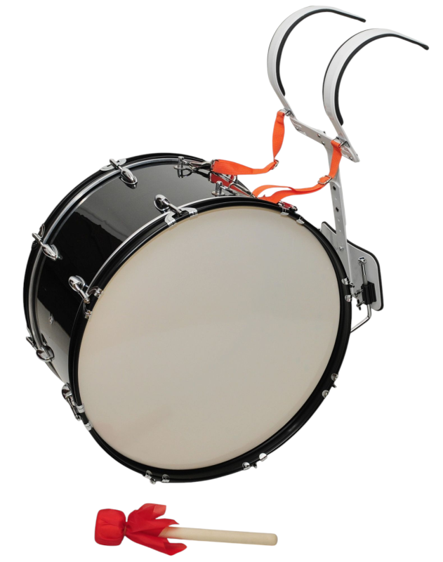 CZARNY BĘBEN MARSZOWY 24x12" Z NOSIDŁEM AD-107