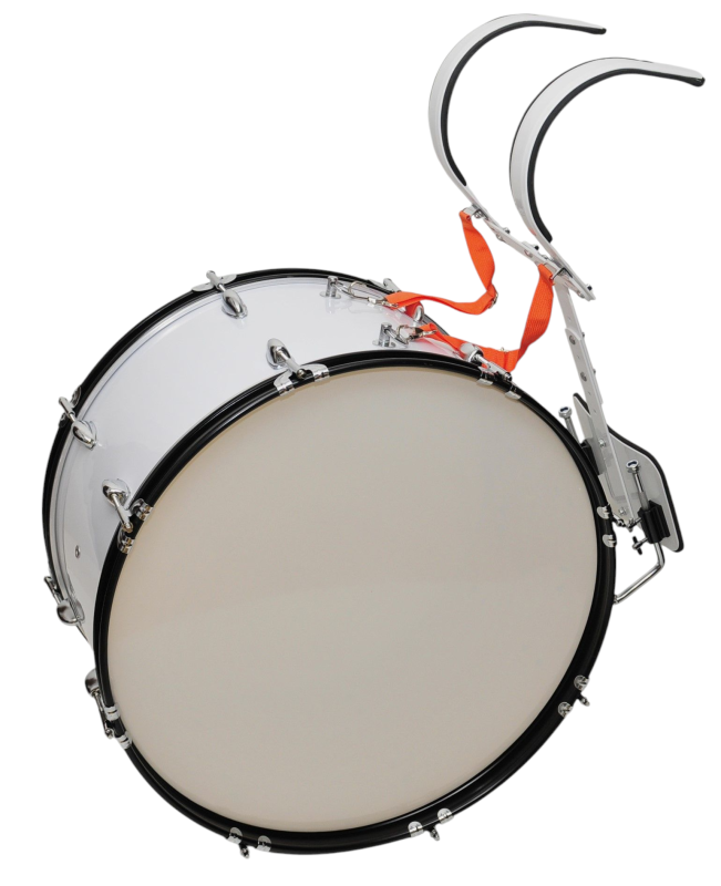 AD-107 BIAŁY BĘBEN MARSZOWY 22x12" Z NOSIDŁEM