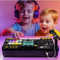 SUPRIMO DJ KID KONSOLA MIKSER DJ DLA DZIECI KONTROLER BLUETOOTH MIKROFON LED UCHWYT NAKLEJKI ZESTAW