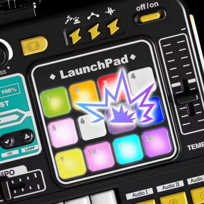 SUPRIMO DJ KID KONSOLA MIKSER DJ DLA DZIECI KONTROLER BLUETOOTH MIKROFON LED UCHWYT NAKLEJKI ZESTAW