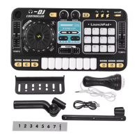 SUPRIMO DJ KID KONSOLA MIKSER DJ DLA DZIECI KONTROLER BLUETOOTH MIKROFON LED UCHWYT NAKLEJKI ZESTAW