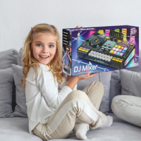 SUPRIMO DJ KID KONSOLA MIKSER DJ DLA DZIECI KONTROLER BLUETOOTH MIKROFON LED UCHWYT NAKLEJKI ZESTAW