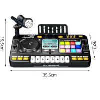 SUPRIMO DJ KID KONSOLA MIKSER DJ DLA DZIECI KONTROLER BLUETOOTH MIKROFON LED UCHWYT NAKLEJKI ZESTAW