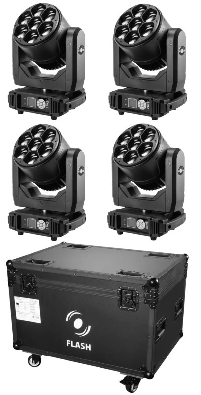FLASH MH-WASH-BE LED 740 PRO x 4 + CASE4