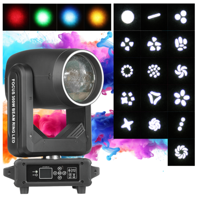 LIGHT4ME FOCUS 300W BEAM RING LED głowica ruchoma