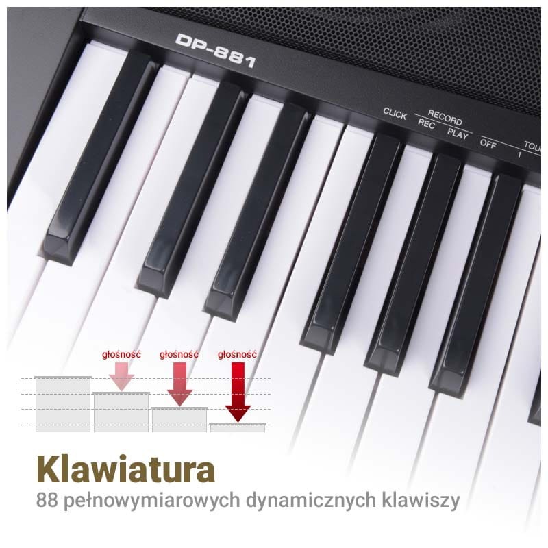 MK WP 881 pianino cyfrowe klawisze do nauki gry