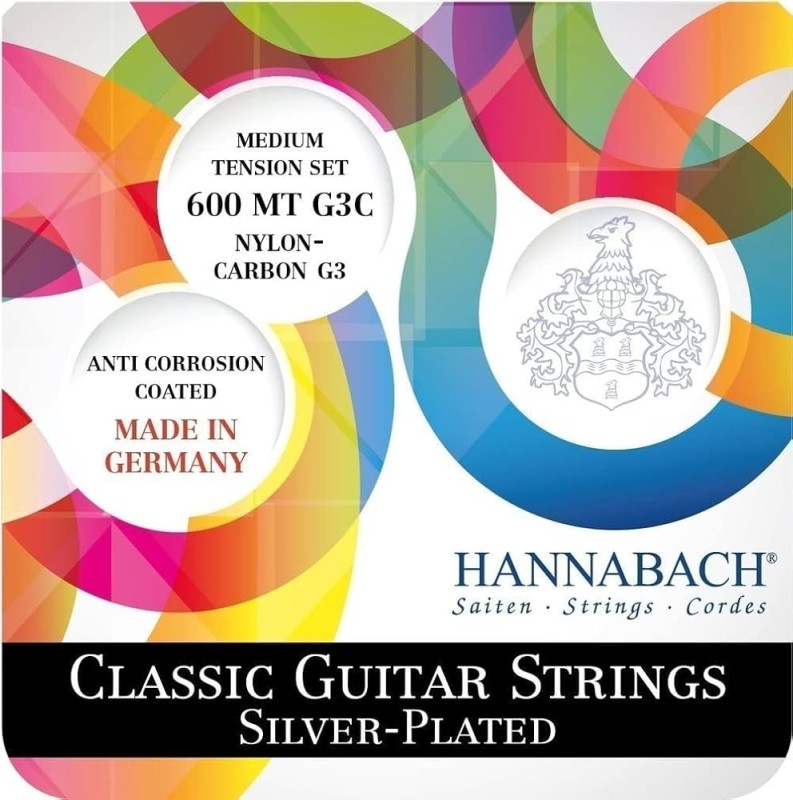 HANNABACH 600MTG3C STRUNY NYLONOWE DO GITARY KLASYCZNEJ MEDIUM TENSION