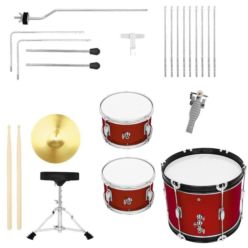 KERA ZPD-3 RED CZERWONA PERKUSJA AKUSTYCZNA ZESTAW PERKUSYJNY DLA DZIECI