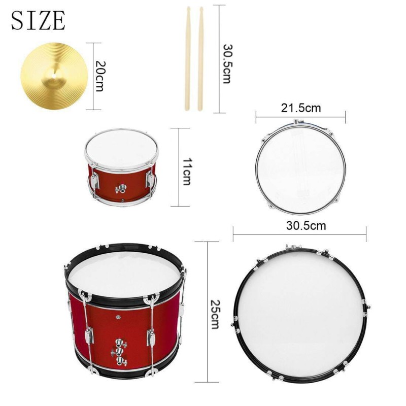 KERA ZPD-3 RED CZERWONA PERKUSJA AKUSTYCZNA ZESTAW PERKUSYJNY DLA DZIECI