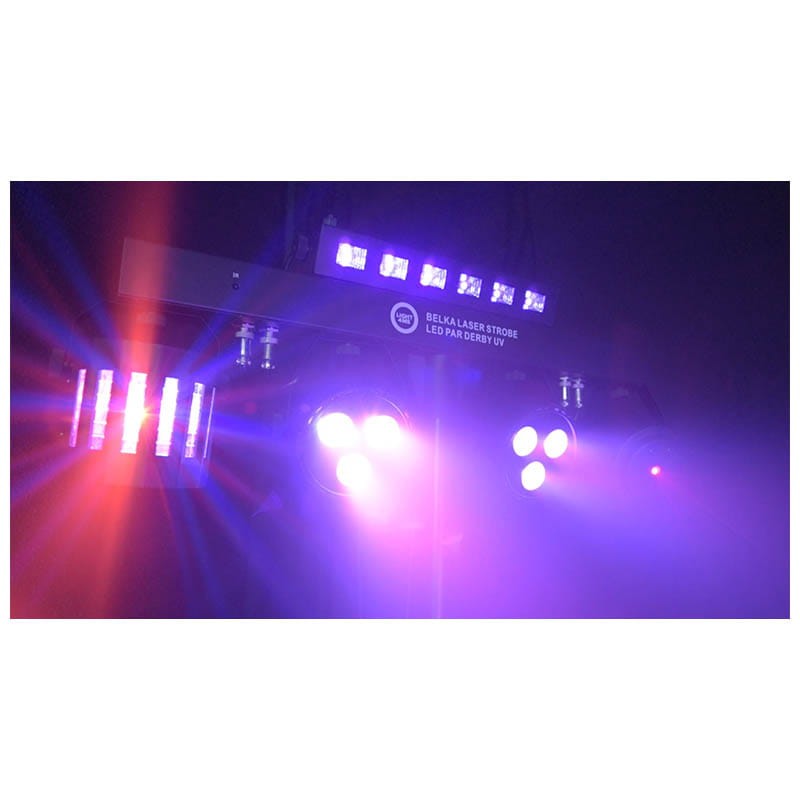 LIGHT4ME BELKA LASER STROBOSKOP LED PAR DERBY UV I