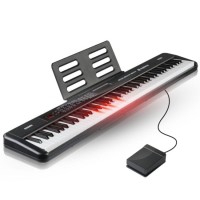 SUPRIMO 88035L PIANINO CYFROWE EDUKACYJNE 88 KLAWISZY PODŚWIETLANA KLAWIATURA