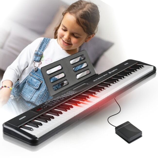 SUPRIMO 88035L PIANINO CYFROWE EDUKACYJNE 88 KLAWISZY PODŚWIETLANA KLAWIATURA