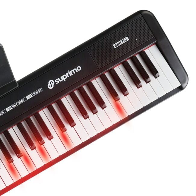 SUPRIMO 88035L PIANINO CYFROWE EDUKACYJNE 88 KLAWISZY PODŚWIETLANA KLAWIATURA