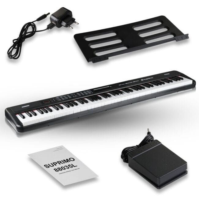 SUPRIMO 88035L PIANINO CYFROWE EDUKACYJNE 88 KLAWISZY PODŚWIETLANA KLAWIATURA