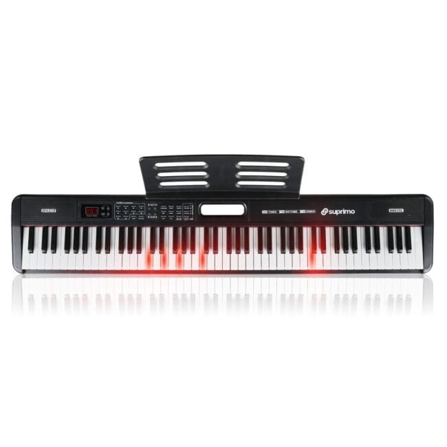 SUPRIMO 88035L PIANINO CYFROWE EDUKACYJNE 88 KLAWISZY PODŚWIETLANA KLAWIATURA