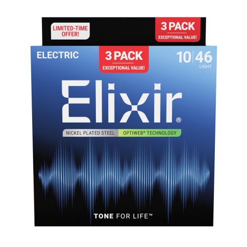 ELIXIR 16572 OPTIWEB 10-46 STRUNY DO GITARY ELEKTRYCZNEJ 3-PACK 19052