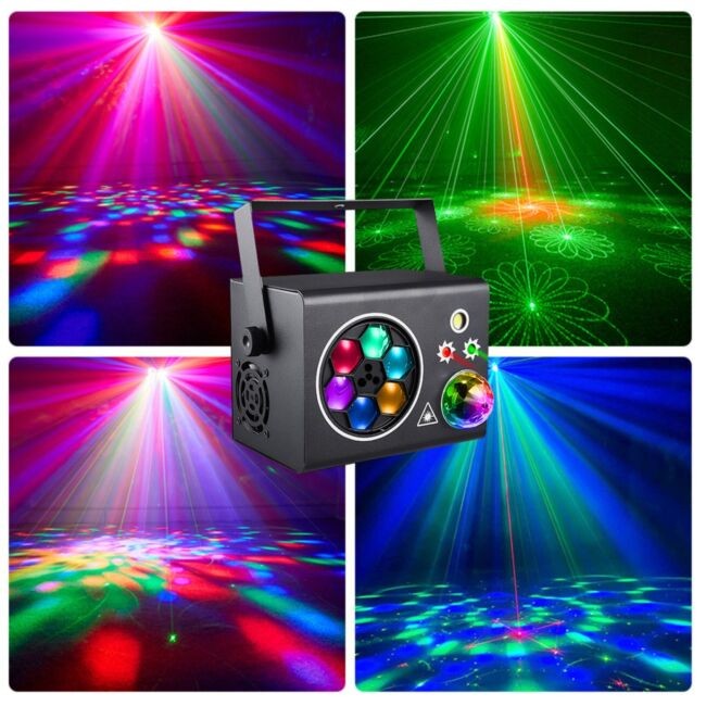 LIGHT4ME PARTY BOX-A EFEKT DYSKOTEKOWY MULTIEFEKT LED DMX 5w1 LASER STROBO KULA DISCO