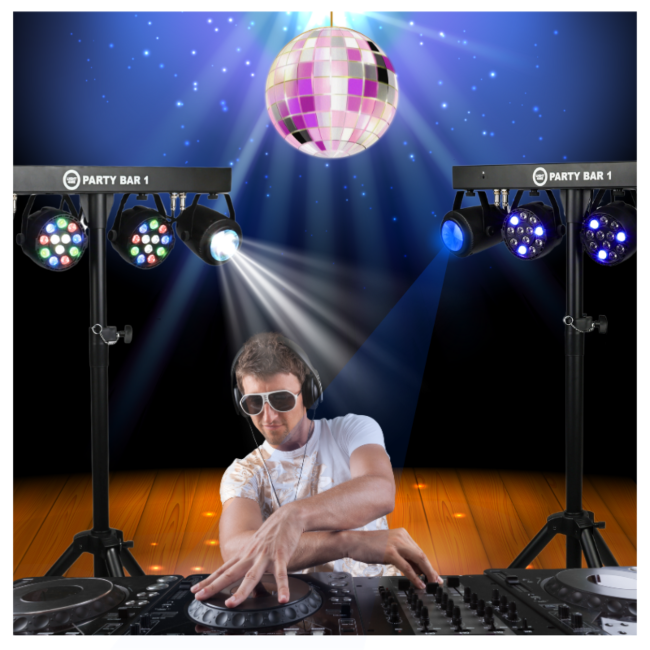 LIGHT4ME PARTY BAR 1 MULTIEFEKT ŚWIETLNY PAR FLOWER ZESTAW OŚWIETLENIOWY OŚWIETLENIE DYSKOTEKOWE