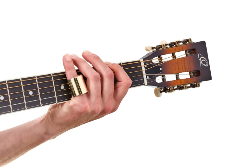 ORTEGA OBN28MGO SLIDE GITAROWY STALOWY 28mm ZŁOTY METALOWY