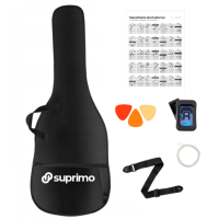 SUPRIMO CGS3 SB GITARA KLASYCZNA 4/4 SUNBURST DO NAUKI DLA POCZĄTKUJĄCYCH TUNER KOSTKI PASEK STRUNY POKROWIEC AKORDY ZESTAW