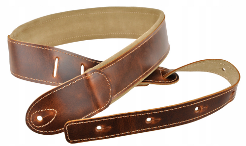 PRESTO PES-60 BRĄZ PAS GITAROWY SKÓRZANY