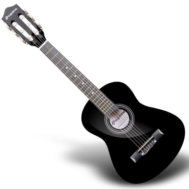 SUPRIMO JRC SET BK GITARA KLASYCZNA 1/4 CZARNA PASEK ZAPASOWE STRUNY POKROWIEC TUNER AKORDY ZESTAW