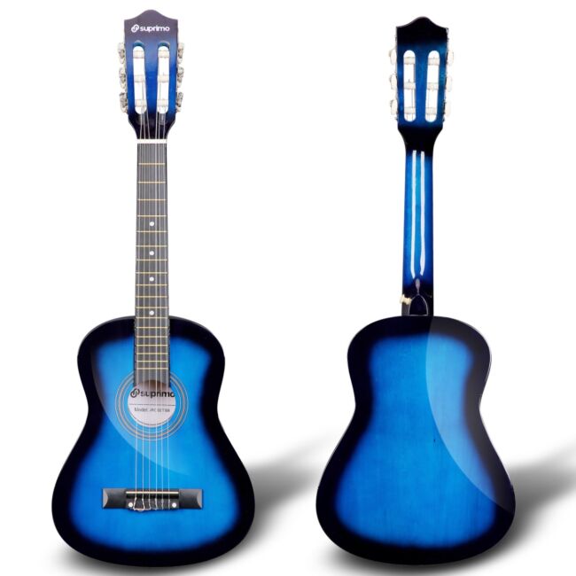 SUPRIMO JRC SET BB GITARA KLASYCZNA 1/4 BLUEBURST PASEK ZAPASOWE STRUNY POKROWIEC TUNER AKORDY ZESTAW