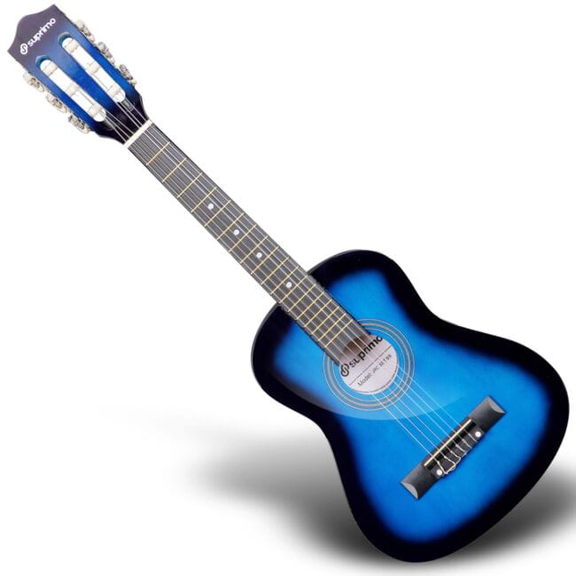 SUPRIMO JRC SET BB GITARA KLASYCZNA 1/4 BLUEBURST PASEK ZAPASOWE STRUNY POKROWIEC TUNER AKORDY ZESTAW