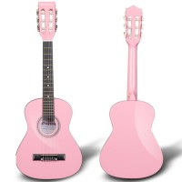 SUPRIMO JRC SET PK GITARA KLASYCZNA 1/4 RÓŻOWA PASEK ZAPASOWE STRUNY POKROWIEC TUNER AKORDY ZESTAW