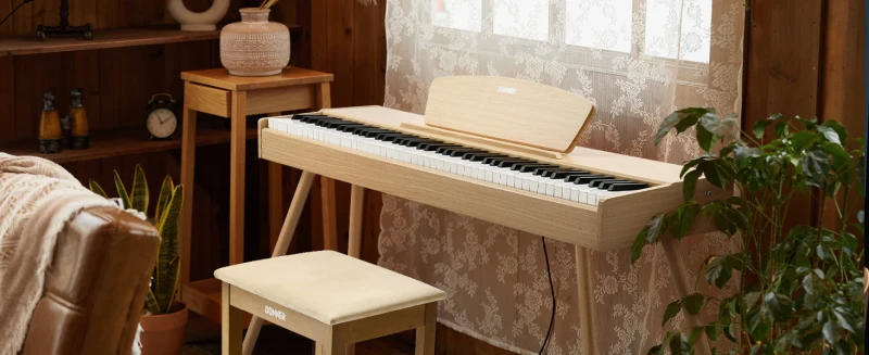 DONNER DDP-80 NATURAL WOOD PIANINO CYFROWE WAŻONA KLAWIATURA 88 KLAWISZY