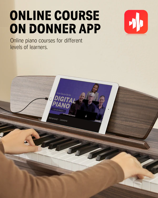 DONNER DDP-80 WALNUT WOOD PIANINO CYFROWE WAŻONA KLAWIATURA 88 KLAWISZY