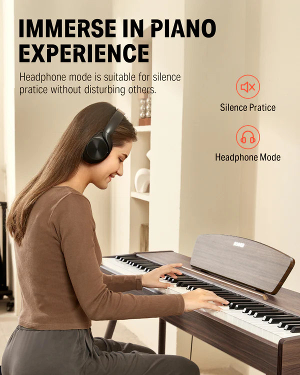 DONNER DDP-80 WALNUT WOOD PIANINO CYFROWE WAŻONA KLAWIATURA 88 KLAWISZY