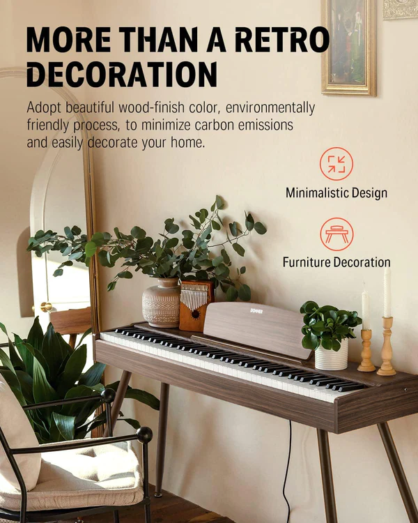 DONNER DDP-80 WALNUT WOOD PIANINO CYFROWE WAŻONA KLAWIATURA 88 KLAWISZY