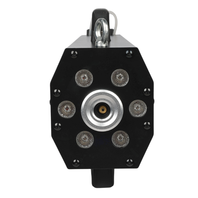 LIGHT4ME FOGUN 1200 GENERATOR WYTWORNICA DYMU MGŁY 1200W KARABIN 6X3W RGB LED PASEK NA RAMIĘ