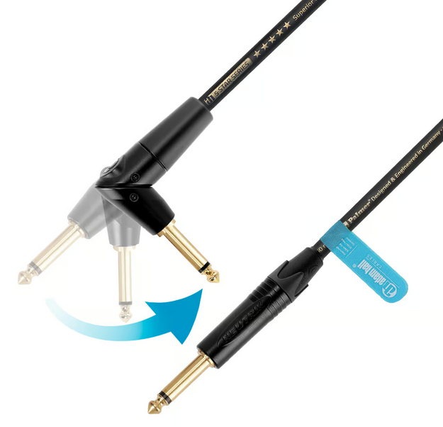 PALMER ADAM HALL CABLES 5 STAR IPPR 0450 FLIPJACK OBROTOWY KABEL INSTRUMENTALNY 4.5m PRZEWÓD GITAROWY NEUTRIK