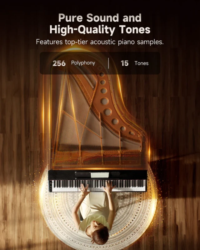 DONNER OURA S100 CZARNE PIANINO CYFROWE WAŻONA KLAWIATURA 88 KLAWISZY BLUETOOTH
