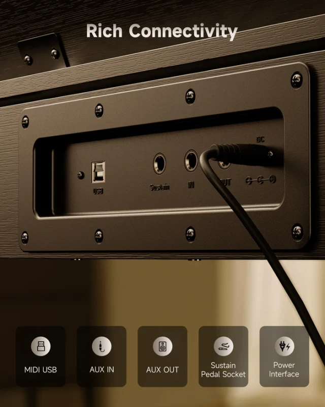 DONNER OURA S100 CZARNE PIANINO CYFROWE WAŻONA KLAWIATURA 88 KLAWISZY BLUETOOTH