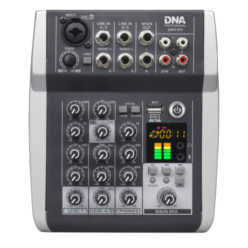 DNA QMX502 analogowy mikser dźwięku 5 kanałów Blue