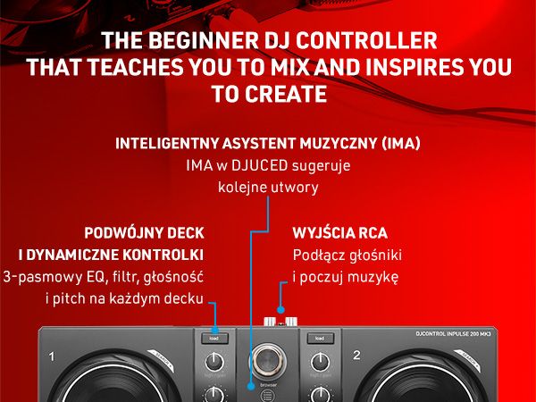 HERCULES DJCONTROL INPULSE 200 MK3 KONTROLER DJ