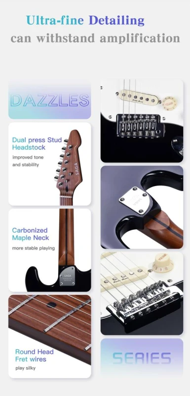 Gitara elektryczna SAGA SMF1314 BL (SSS)